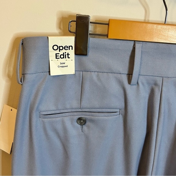 Open Edit | NWT Blue Eventide Pleated Cropped Trouser | Size 36W - Picture 7 of 14